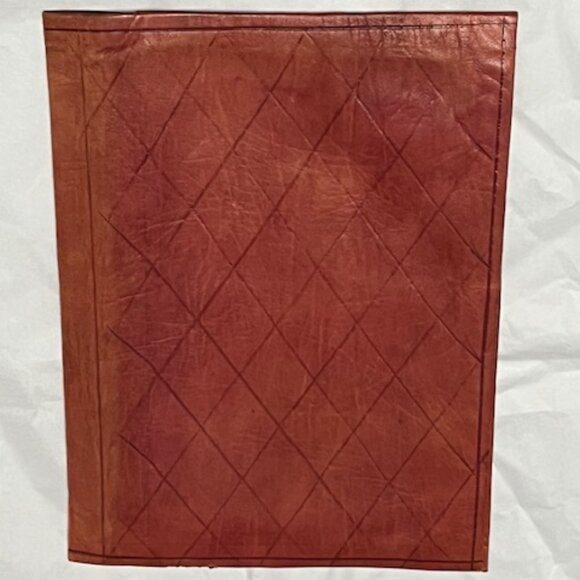 VTG Leather Book Notebook Cover Protector Gold Leaf Designs 7.25"x10" - Picture 6 of 16